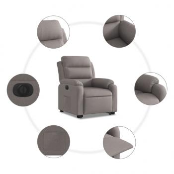 Relaxsessel mit Aufstehhilfe Elektrisch Taupe Stoff