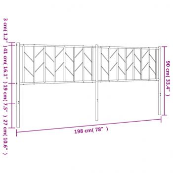 Kopfteil Metall Weiß 193 cm