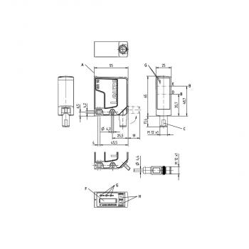 Leuze ODS10L1.8/LAK-M12 Optischer Abstandssensor, 5-polig, IP67, Rundstecker, Kunststoff (50127853)