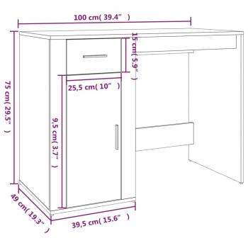 Schreibtisch Betongrau 100x49x75 cm Holzwerkstoff