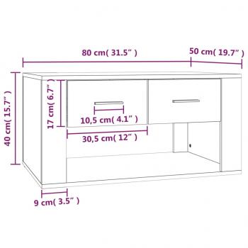 Couchtisch Schwarz 80x50x40 cm Holzwerkstoff