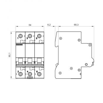 Siemens SENTRON Leitungsschutzschalter, 400V 10kA, 3-polig, C, 20A (5SL4320-7)