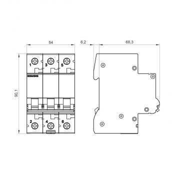 Siemens SENTRON Leitungsschutzschalter, 400V 10kA, 3-polig, B, 32A (5SL4332-6)