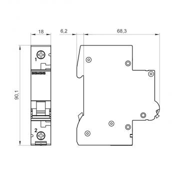 Siemens SENTRON Leitungsschutzschalter, 230/400V 10kA, 1-polig, C, 4A (5SL4104-7)