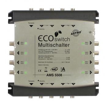 ARDEBO.de Astro AMS 5508 ECOswitch Profi-Multischalter Kaskadenbasisgerät, 5-Eingänge, 4SAT (360582)