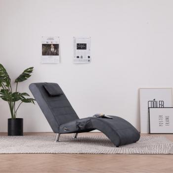 ARDEBO.de - Massage Chaiselongue mit Kissen Grau Wildleder-Optik