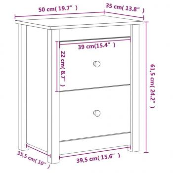 Nachttisch Honigbraun 50x35x61,5 cm Massivholz Kiefer