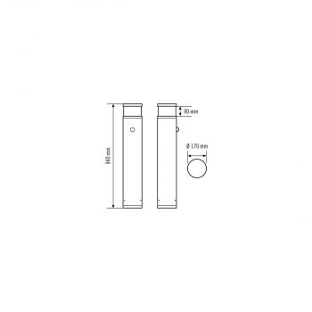 Esylux ALVA BL 940/170 TR Pollerleuchte, LED, 17W, IP 65, graphitgrau (EL10820427)