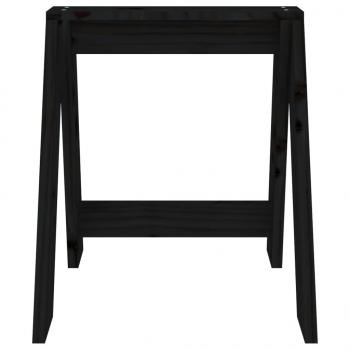 Hocker 2 Stk. Schwarz 40x40x45 cm Massivholz Kiefer