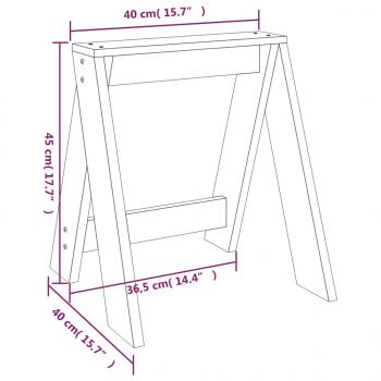 Hocker 2 Stk. Honigbraun 40x40x45 cm Massivholz Kiefer