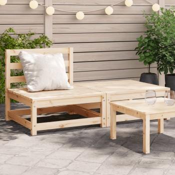 ARDEBO.de - Gartensofa ohne Armlehnen mit Fußhocker Massivholz Kiefer