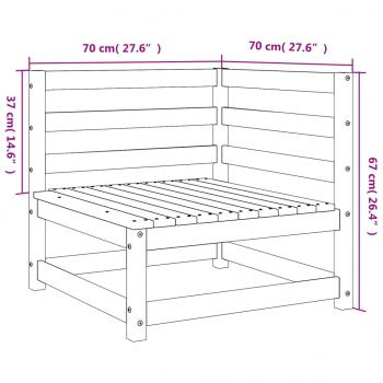 Garten-Ecksofa 70x70x67 cm Massivholz Kiefer