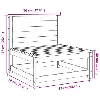 Gartensofa ohne Armlehnen 70x70x67 cm Massivholz Kiefer