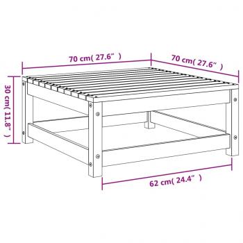 Gartenhocker 70x70x30 cm Massivholz Kiefer