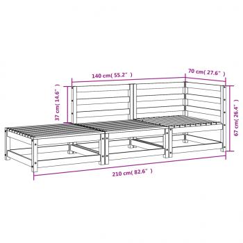 Gartensofa mit Hocker 2-Sitzer Massivholz Douglasie