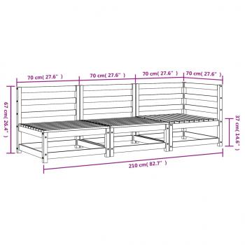 Gartensofa 3-Sitzer Massivholz Douglasie