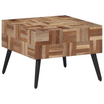 Couchtisch Grau 55x55x40 cm Recyceltes Massivholz Teak