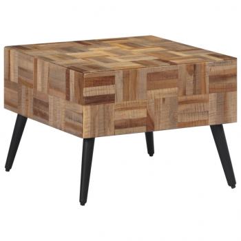 Couchtisch Grau 55x55x40 cm Recyceltes Massivholz Teak