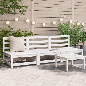 ARDEBO.de - Gartensofas ohne Armlehnen 3 Stk. Weiß 70x70x67 cm Kiefernholz