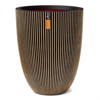 Capi Vase Groove Elegant 46x58 cm Schwarz und Golden