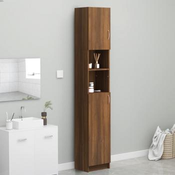 ARDEBO.de - Badezimmerschrank Braun Eiche 32x25,5x190 cm Holzwerkstoff