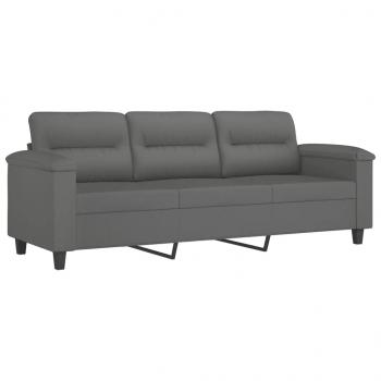 3-Sitzer-Sofa mit Kissen Dunkelgrau 180 cm Mikrofasergewebe