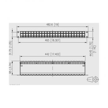 Metz Connect 130920-BKKE Keystone 19 Zoll Modulträger 1HE 24 Port schwarz unbestückt, geschirmt