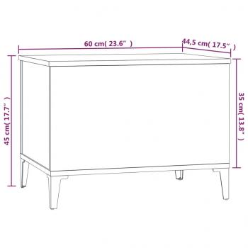 Couchtisch Hochglanz-Weiß 60x44,5x45 cm Holzwerkstoff