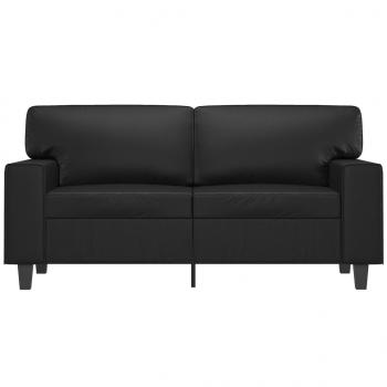 2-Sitzer-Sofa Schwarz 120 cm Kunstleder