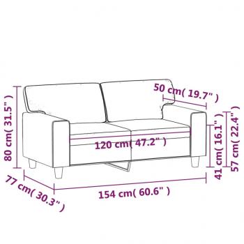 2-Sitzer-Sofa Schwarz 120 cm Kunstleder