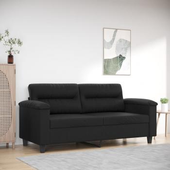 ARDEBO.de - 2-Sitzer-Sofa Schwarz 140 cm Kunstleder