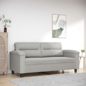 ARDEBO.de - 2-Sitzer-Sofa Hellgrau 140 cm Mikrofasergewebe