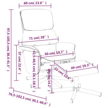 Relaxsessel mit Fußhocker Dunkelgrau Stoff