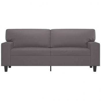 2-Sitzer-Sofa Grau 140 cm Kunstleder