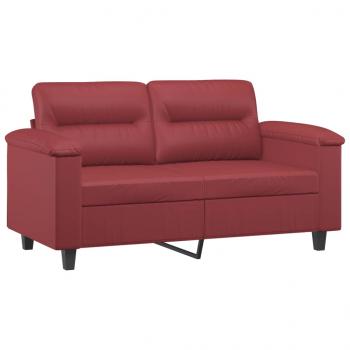 2-Sitzer-Sofa Weinrot 120 cm Kunstleder