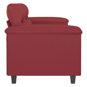 2-Sitzer-Sofa Weinrot 120 cm Kunstleder