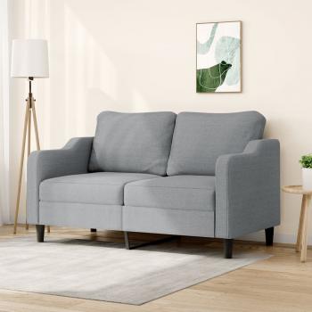 ARDEBO.de - 2-Sitzer-Sofa Hellgrau 140 cm Stoff