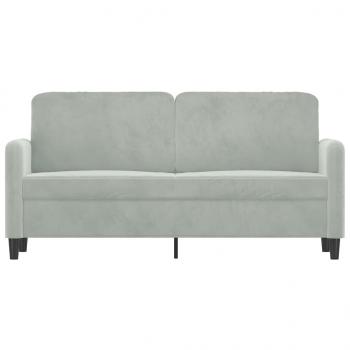 2-Sitzer-Sofa Hellgrau 140 cm Samt