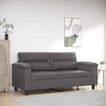 ARDEBO.de - 2-Sitzer-Sofa Grau 140 cm Kunstleder