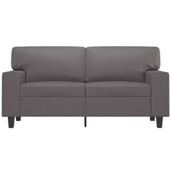 2-Sitzer-Sofa Grau 120 cm Kunstleder