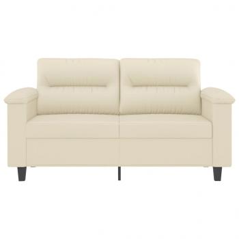 2-Sitzer-Sofa Creme 120 cm Kunstleder