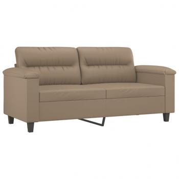 2-Sitzer-Sofa mit Zierkissen Cappuccino-Braun 140 cm Kunstleder