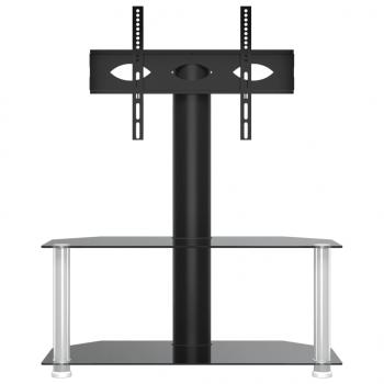 TV-Eckregal mit 2 Ablagen für 32-70 Zoll Schwarz und Silbern