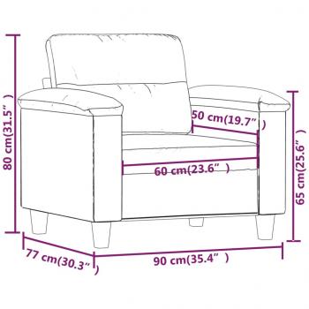 Sessel Grau 60 cm Kunstleder