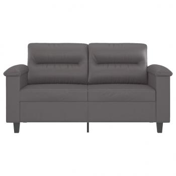 2-Sitzer-Sofa Grau 120 cm Kunstleder