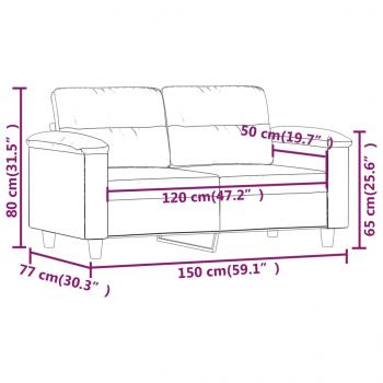 2-Sitzer-Sofa Cappuccino-Braun 120 cm Kunstleder