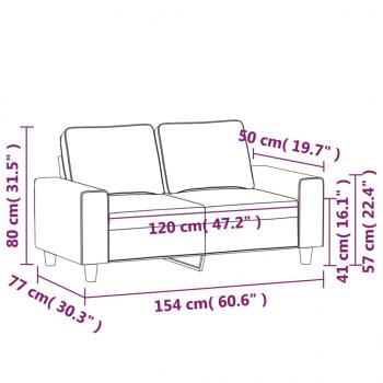 2-Sitzer-Sofa Schwarz 120 cm Stoff