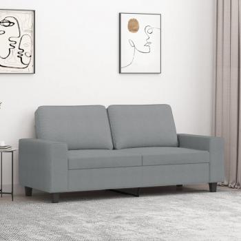 ARDEBO.de - 2-Sitzer-Sofa Hellgrau 140 cm Stoff