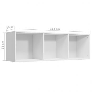 Bücherregal/TV-Schrank Weiß 36x30x114 cm Holzwerkstoff