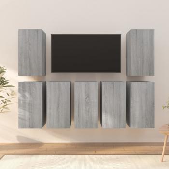 ARDEBO.de - TV-Schränke 7 Stk. Grau Sonoma 30,5x30x60 cm Holzwerkstoff